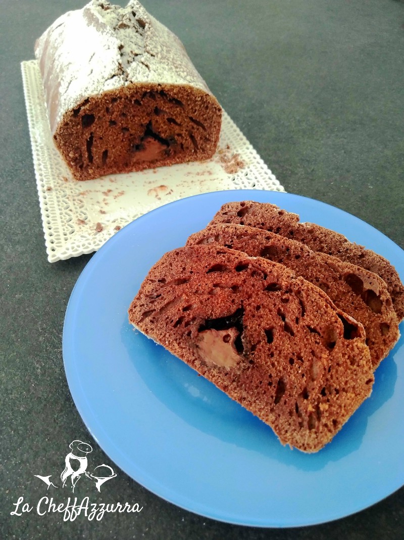 Plumcake al cacao dal cuore morbido - senza burro e yogurt