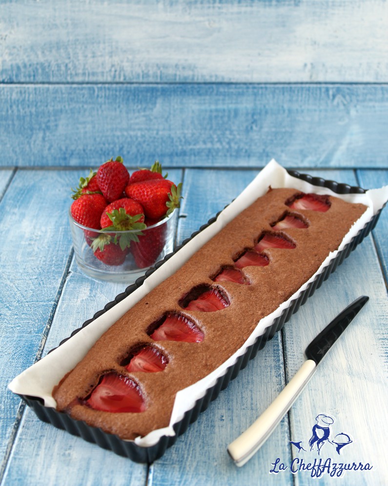 Rettangolo di fragole e cacao