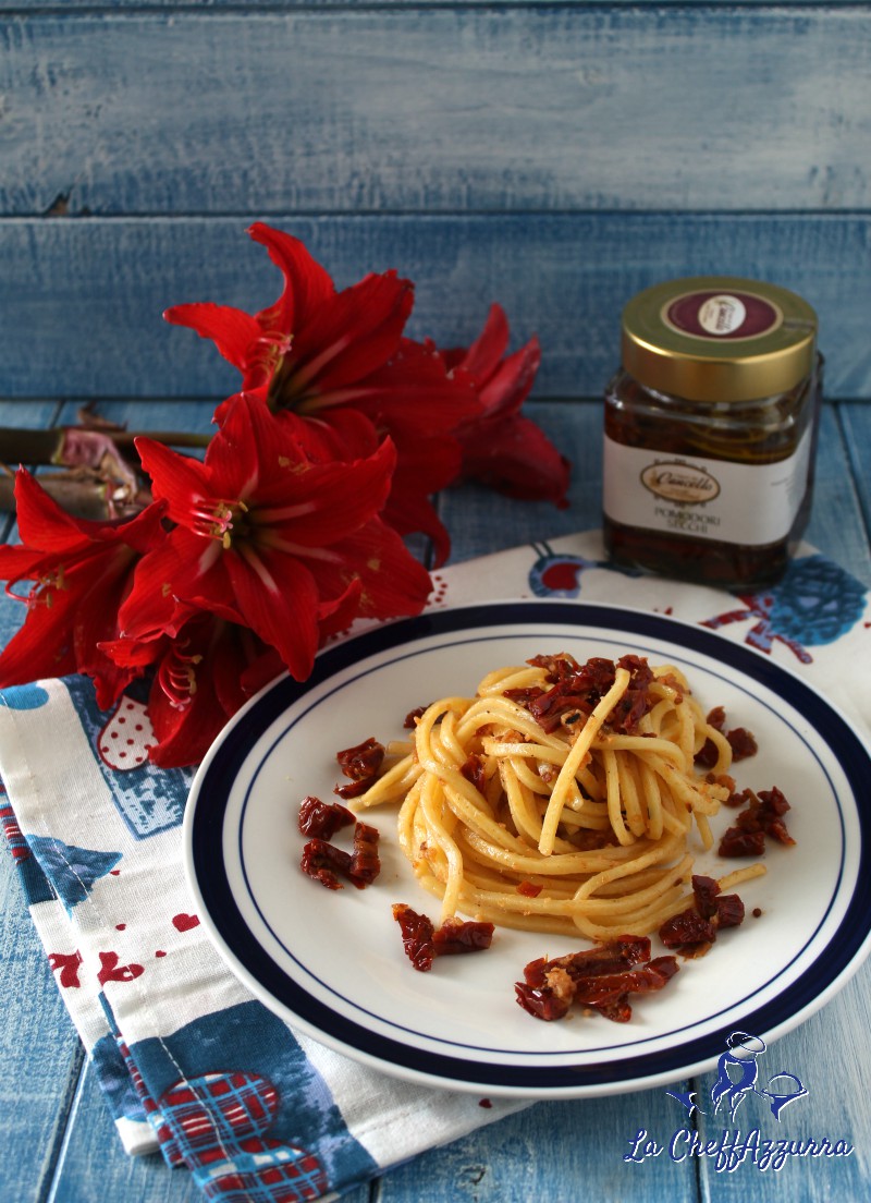 Tonnarelli alla mollica con pomodori secchi