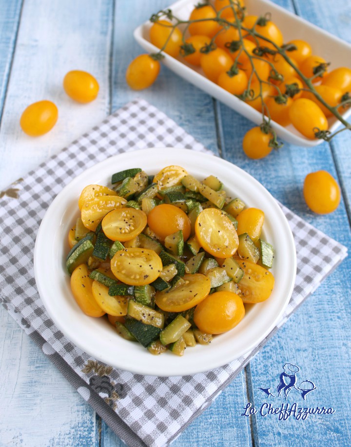 Insalata di datterini gialli e zucchine